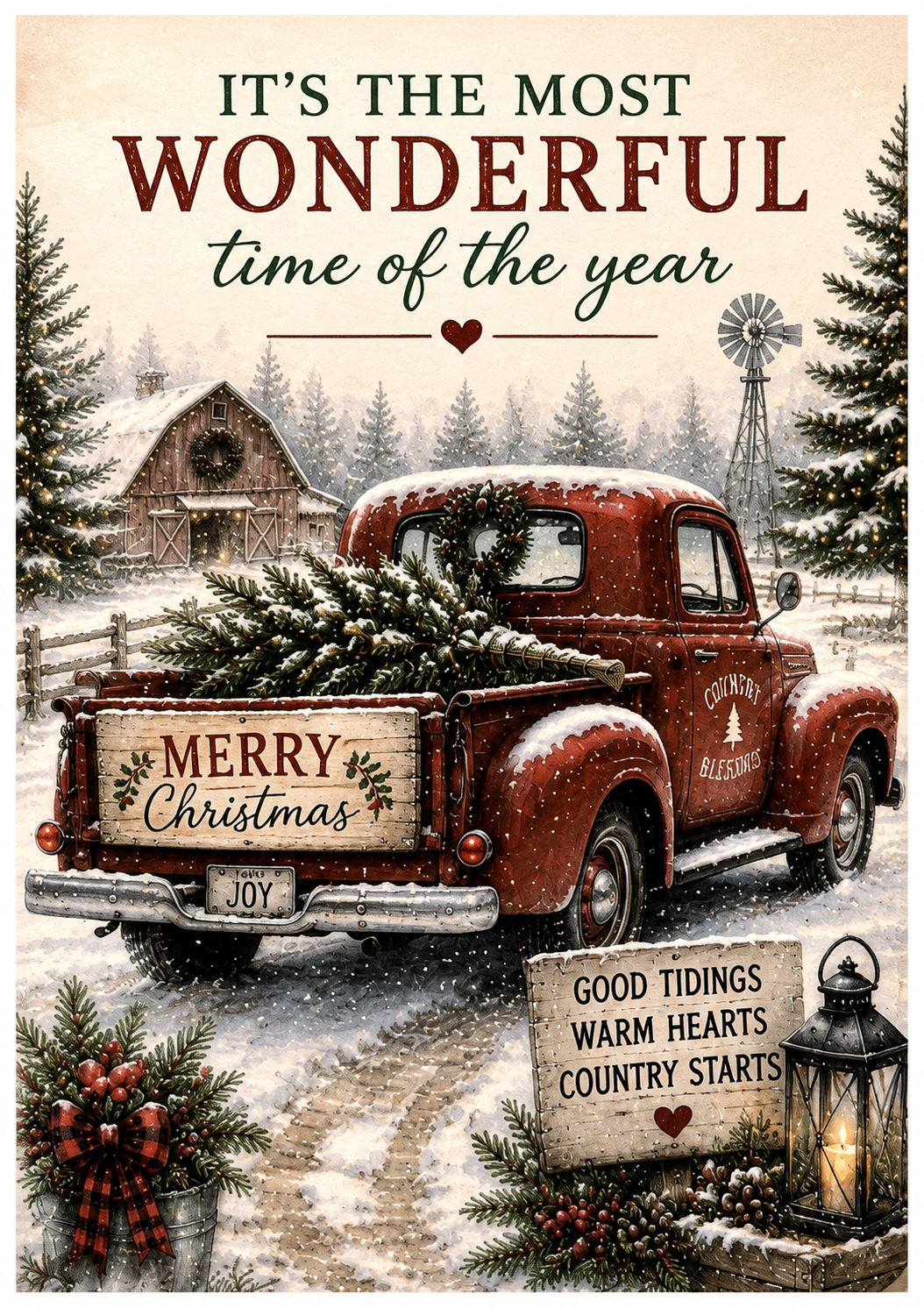 It’s the Most Wonderful Time of the Year – Vintage Christmas Truck Card