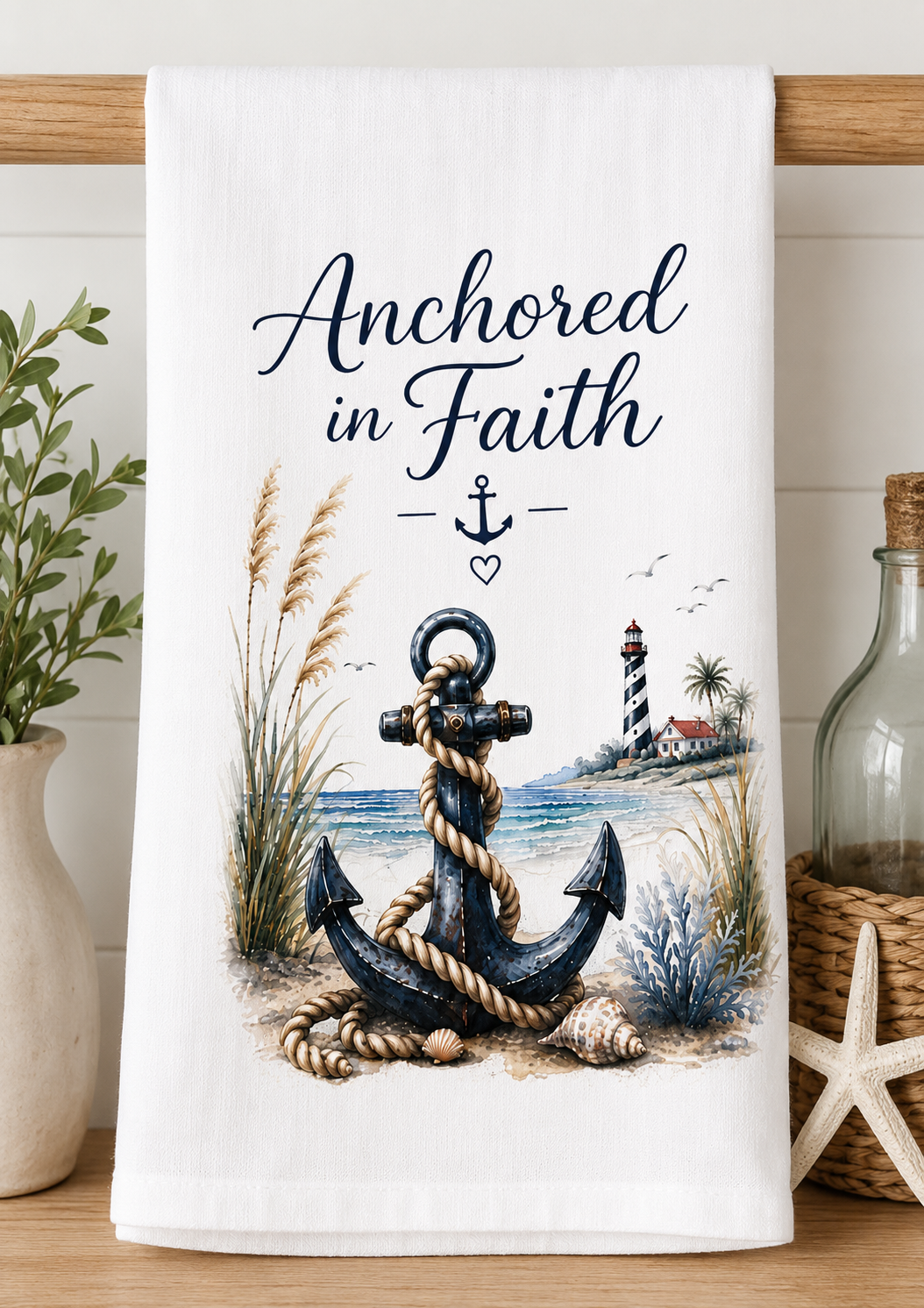 Anchored in Faith Coastal Kitchen Towel