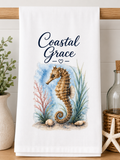 Coastal Grace Seahorse Kitchen Towel