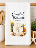 Coastal Treasure Sand Dollar Kitchen Towel – Coastal Decorative Tea Towel | Beach House Kitchen Décor