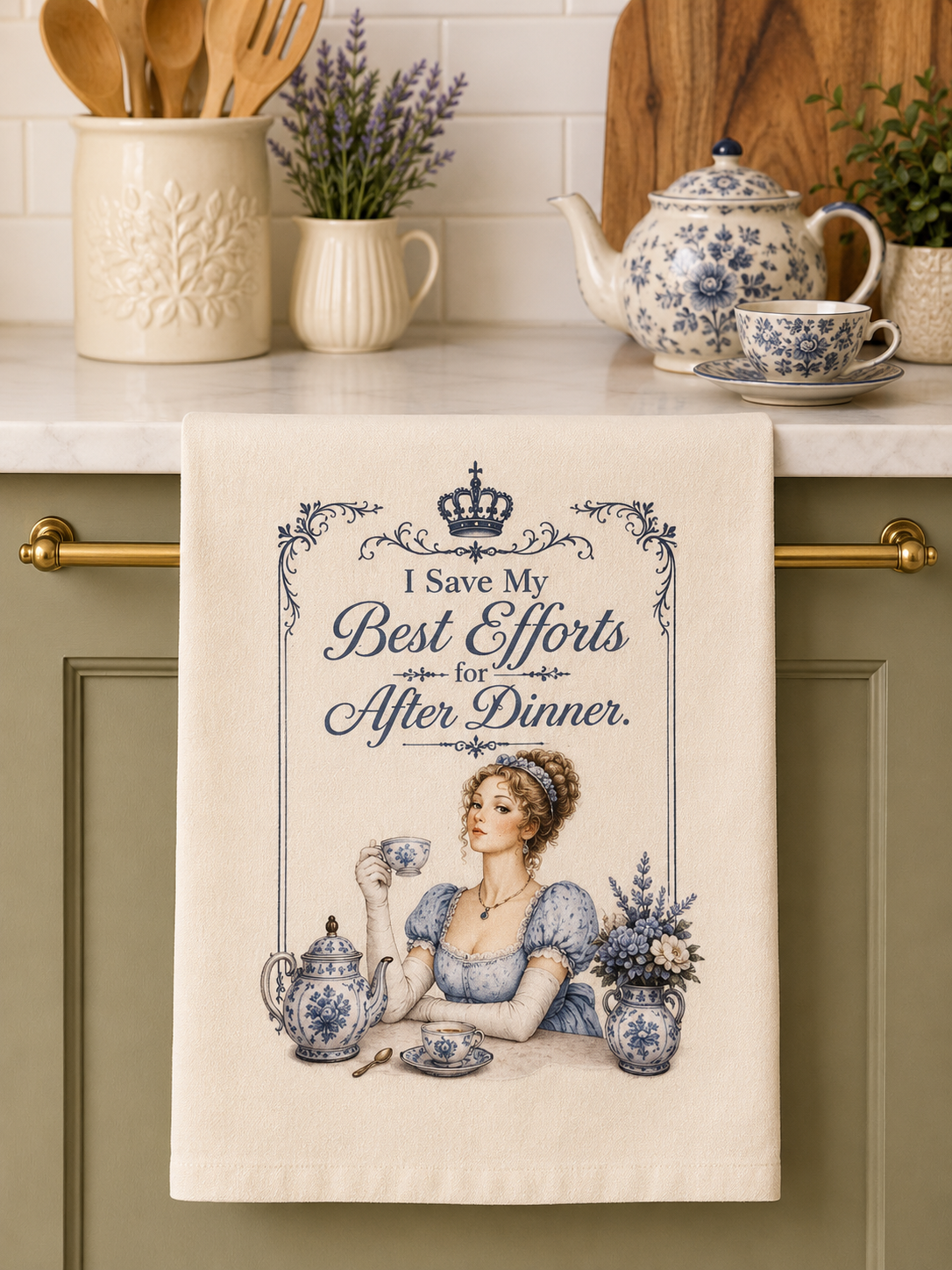 My Best Efforts Are Usually Followed by "Well..." Funny Kitchen Towel – Vintage Decorative Tea Towel | Farmhouse Kitchen Décor