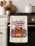 Vacation Mode: Poor Decisions Welcome Funny Boat Kitchen Towel | Beach House Decor | Coastal Gift