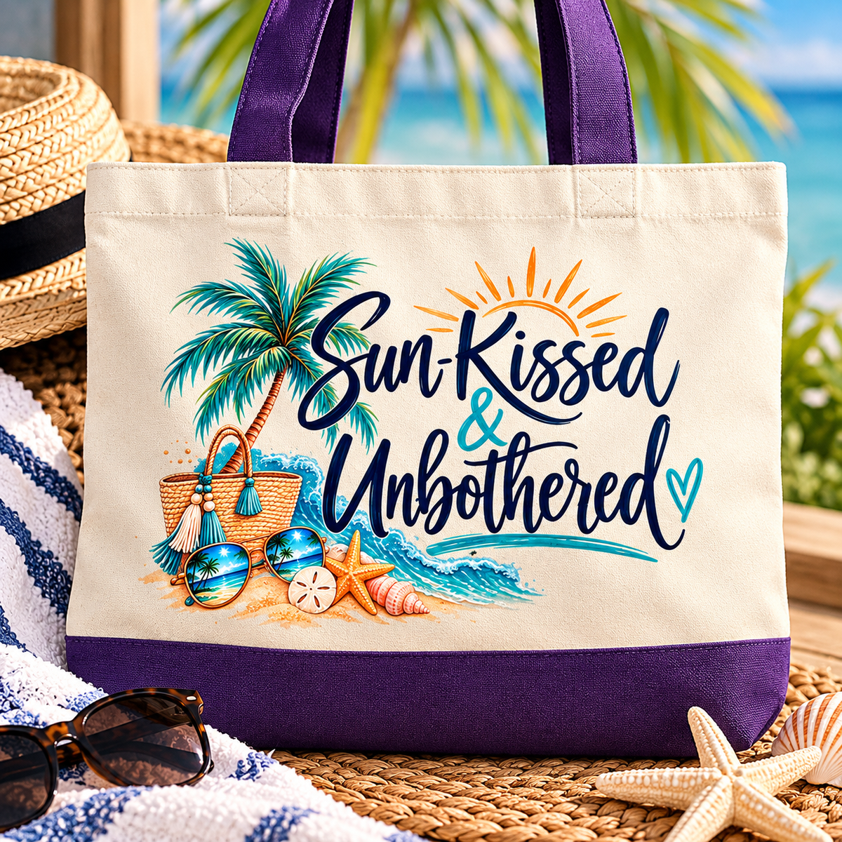 Sun-Kissed & Unbothered Tote ☀️🌴 Sunshine,