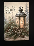 May Your Days Be Merry & Bright – Rustic Christmas Lantern Greeting Card